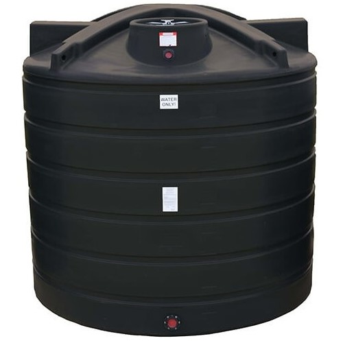 black rainwater tank